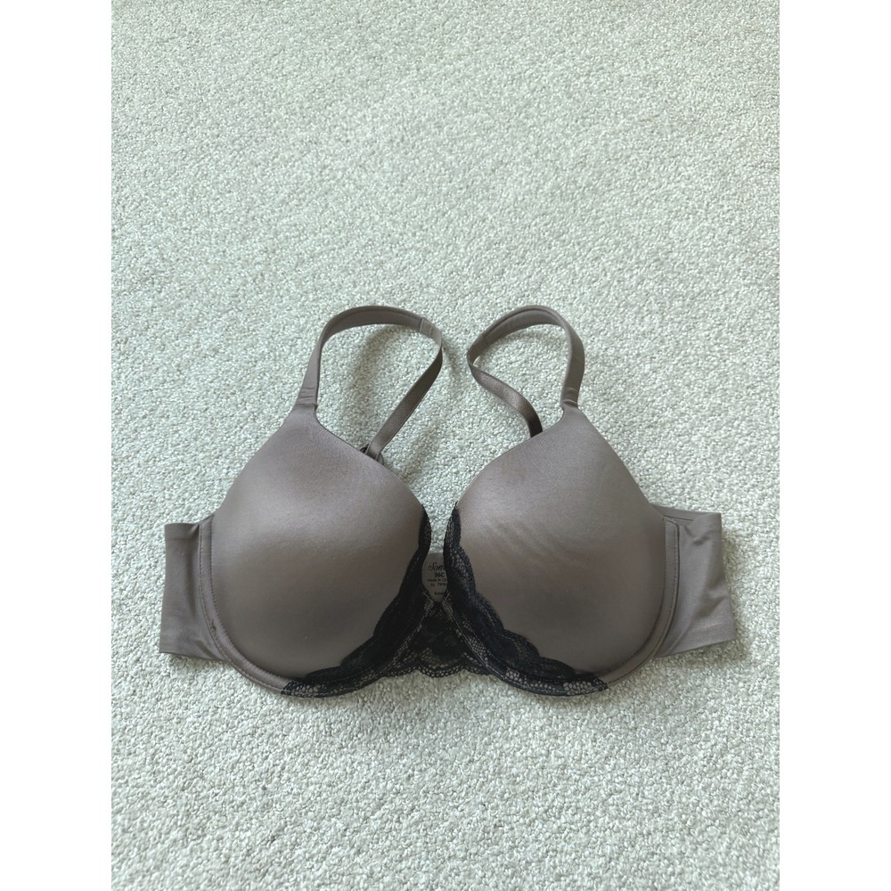 Soma Classic Enhancing Shape Full Coverage Bra Size 36C Taupe Lace Trim